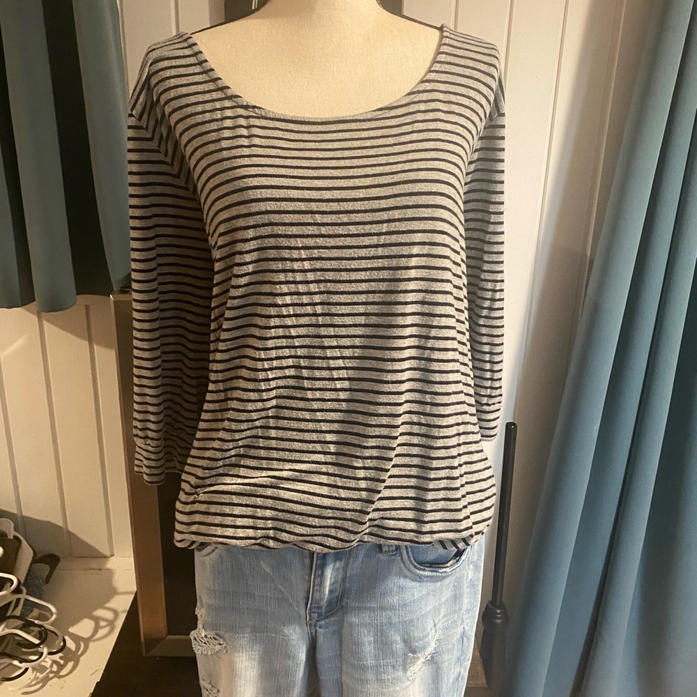 Striped Gray Women's Top